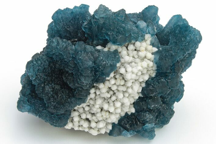 Blue, Cubic/Octahedral Fluorite Encrusted Quartz - Inner Mongolia #224788